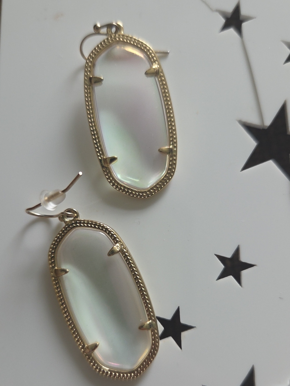 Kendra Scott Gold-Tone Iridescent Glass Drop Earrings - Women Jewelry